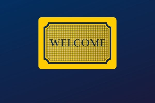  A welcome mat in U-46's blue and yellow colors